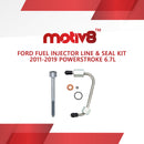 Fuel Injector Line & Seal Kit | 6.7L Powerstroke | Ford Super Duty F250 F350 F450 F550 2011-2019 | Cylinders 1,2,7,8 | Replaces: BC3Z9229C BC3Z9229A CM5191 CM5291 - Motiv8