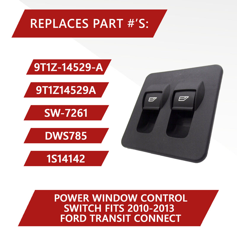 Power Window Control Switch – Fits 2010 2011 2012 2013 Ford Transit Connect | Replaces: 9T1Z14529A - Motiv8