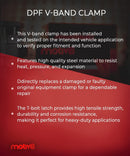 DPF Exhaust V-Clamp - 13.38" | Cummins  2871859, 2871863 & 4965098 | Volvo 21445455 | Paccar 1912710PE | Navistar 259663C1 | Q187682 , P238310 - Motiv8