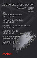Motiv8 ABS Wheel Speed Sensor Front Left & Right For 2002-2009 Chevy Trailblazer, GMC Envoy; 2004-2007 Buick Rainier; 2002-2004 Olds Bravada; 2005-2009 Saab 9-7X | OE