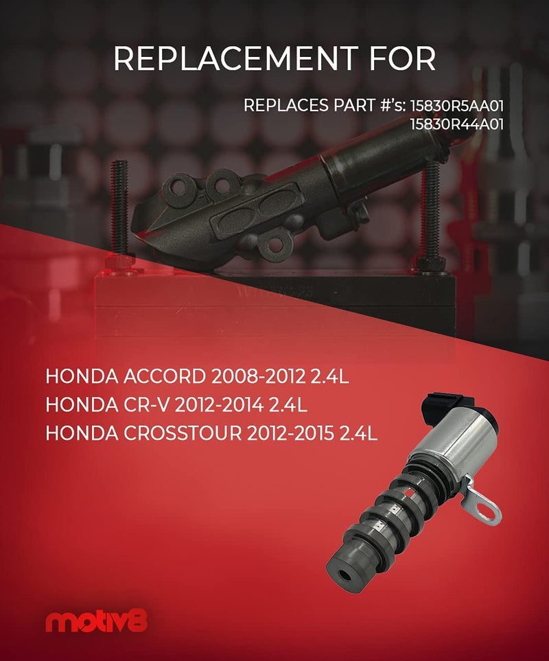 VVT Solenoid Honda Accord 08-12; CR-V 12-14; CROSSTOUR 12-15; 15830R5AA01 - 2.4L - Motiv8