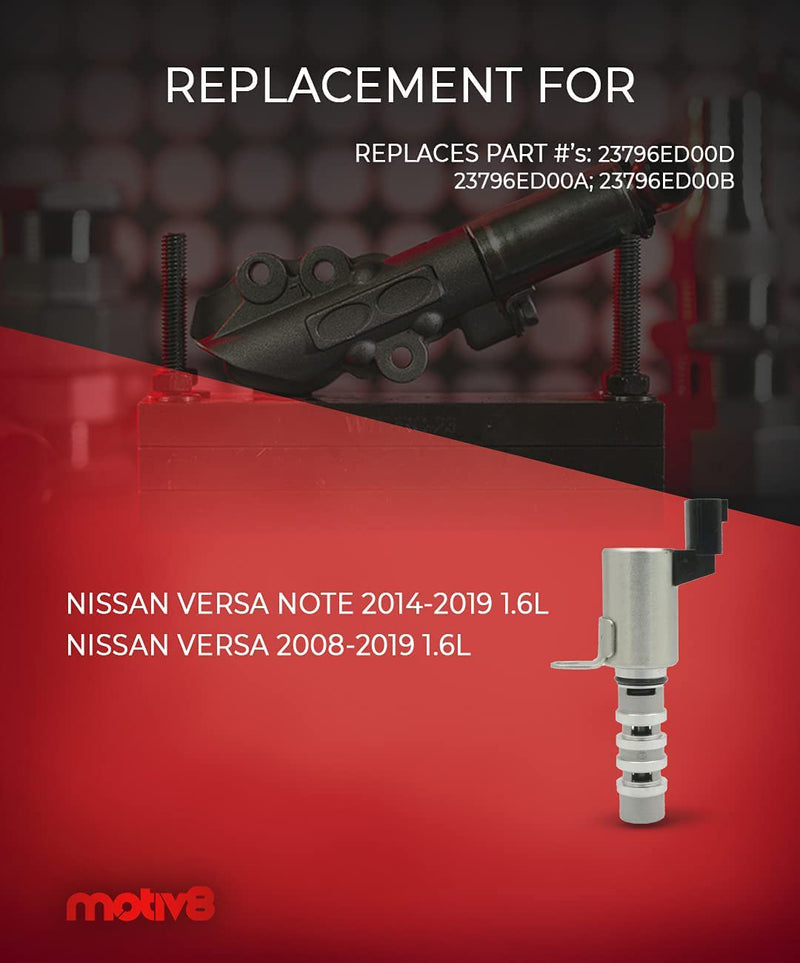 VVT Solenoid for Nissan Versa 2014, 2015, 2016, Kicks 2017, Note 2014, 23796ED00D - Motiv8