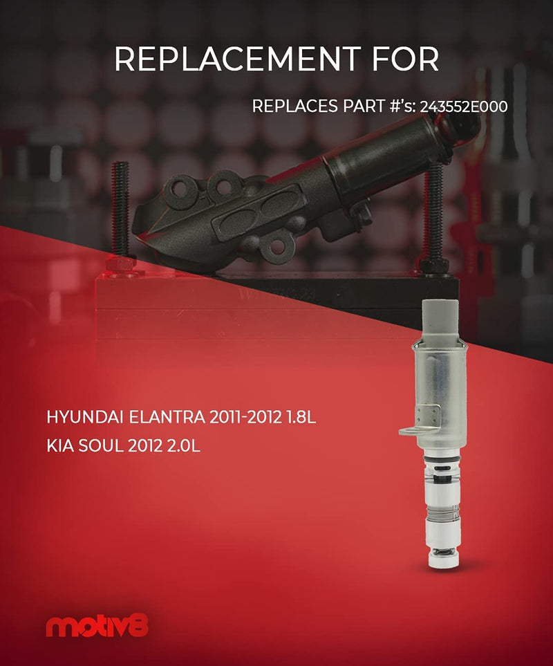 Variable Valve Timing (VVT) Solenoid | Hyundai Elantra 2011-2012 | KIA Soul 2012 | Replaces: 243552E000 - Motiv8