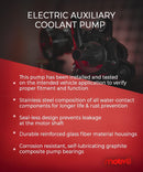 Electric Auxiliary Coolant Pump | Compatible with FORD 9E5Z18D473A | GMC CHEVROLET CADILLAC 15873860 | JAGUAR C2P3531 - Motiv8