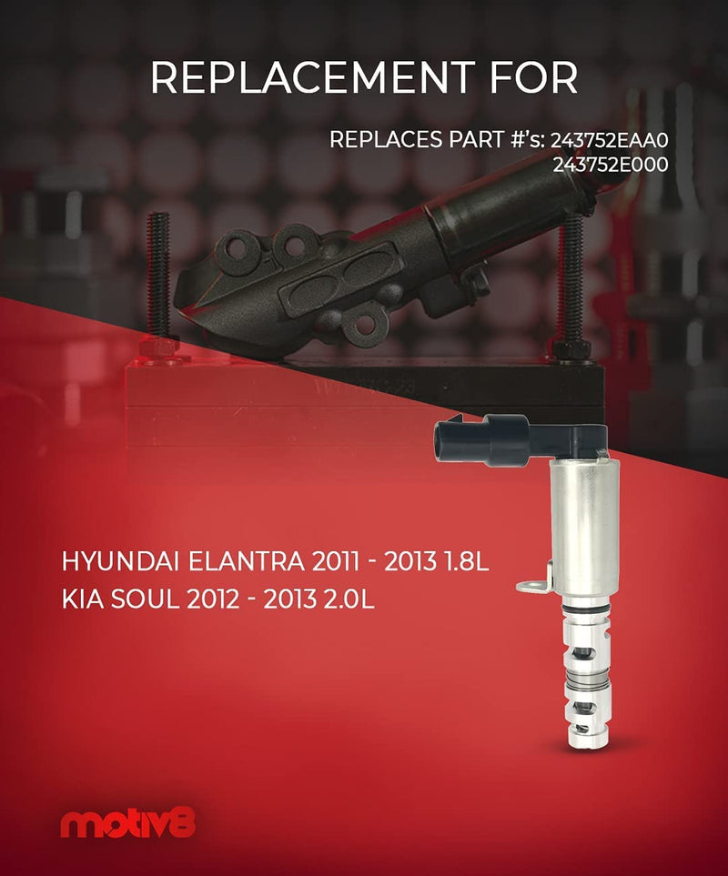 Variable Valve Timing (VVT) Solenoid | Hyundai Elantra 2011-2012 | KIA Soul 2011 | Replaces: 243752EAA0 243752E000 - Motiv8