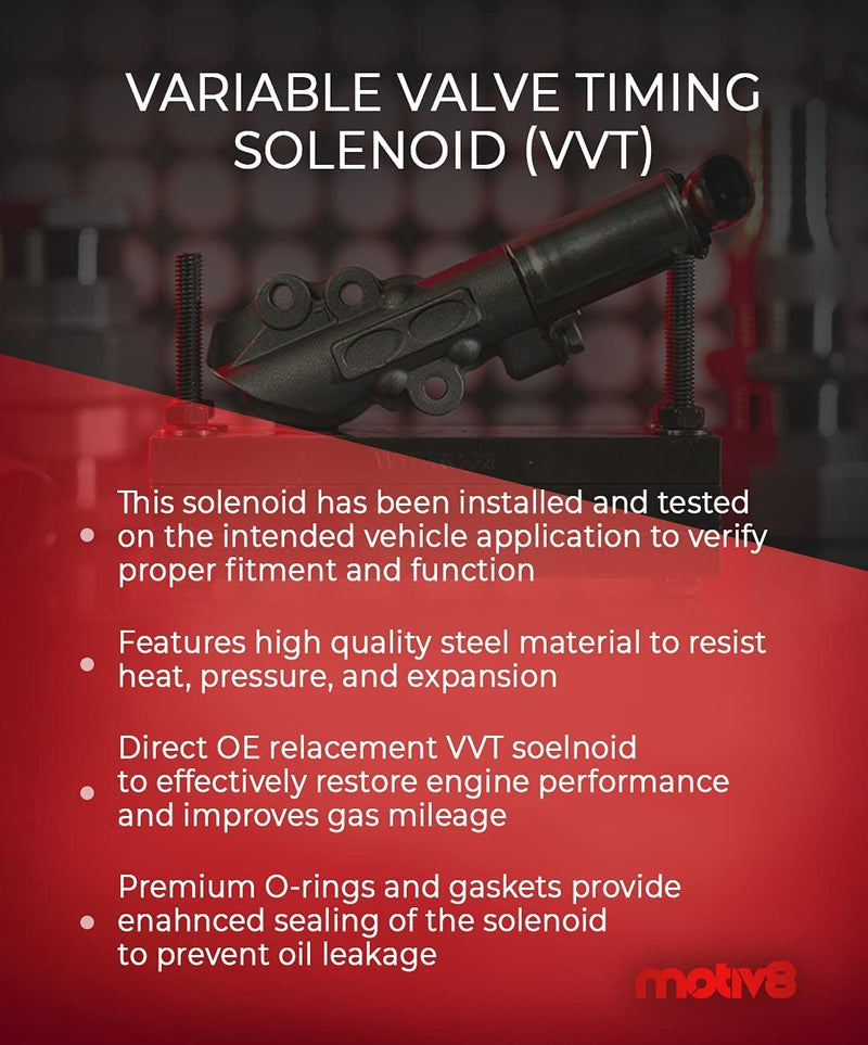 Variable Valve Timing (VVT) Solenoid / Actuator - Oil Control Valve  - Compatible with Hyundai Genesis 2009, KIA Borrego 2009 | Replaces: 243603C820 24360-3C820 - Motiv8