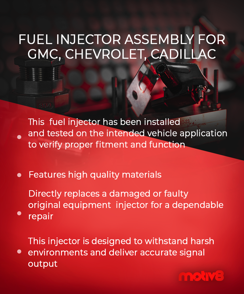 Multi Port Fuel Injector Assembly with O-Ring | 5.0L 5.7L V8 | GMC, Chevrolet, Cadillac Pickup & SUV 1996-2002, 19210687 & 93441235 - Motiv8