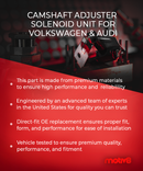 Camshaft Adjuster Solenoid Unit for 2.0L Audi A4 09-15, A5 12-17, A6 12-14, Q5 13-17 | Replaces 06H103697C 06H103697B 06H103697A 7V9080 918049 - Motiv8