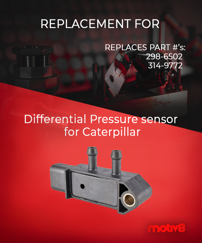 HD Differential Pressure Sensor for Caterpillar | Sensor GP-PR | Replaces: CAT 298-6502, 314-9772 - Motiv8