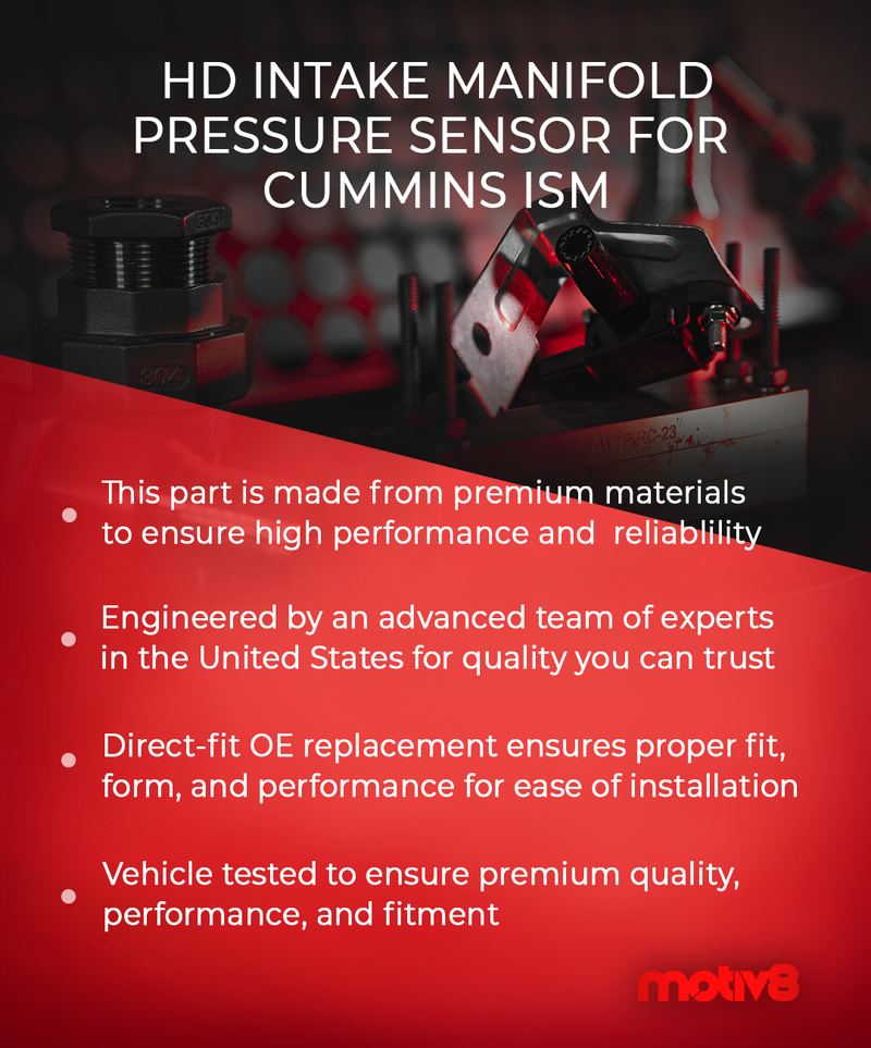 Motiv8 HD Intake Manifold Pressure Sensor for Cummins ISM | 1998-2002 | Replaces: 3330141, 4921493