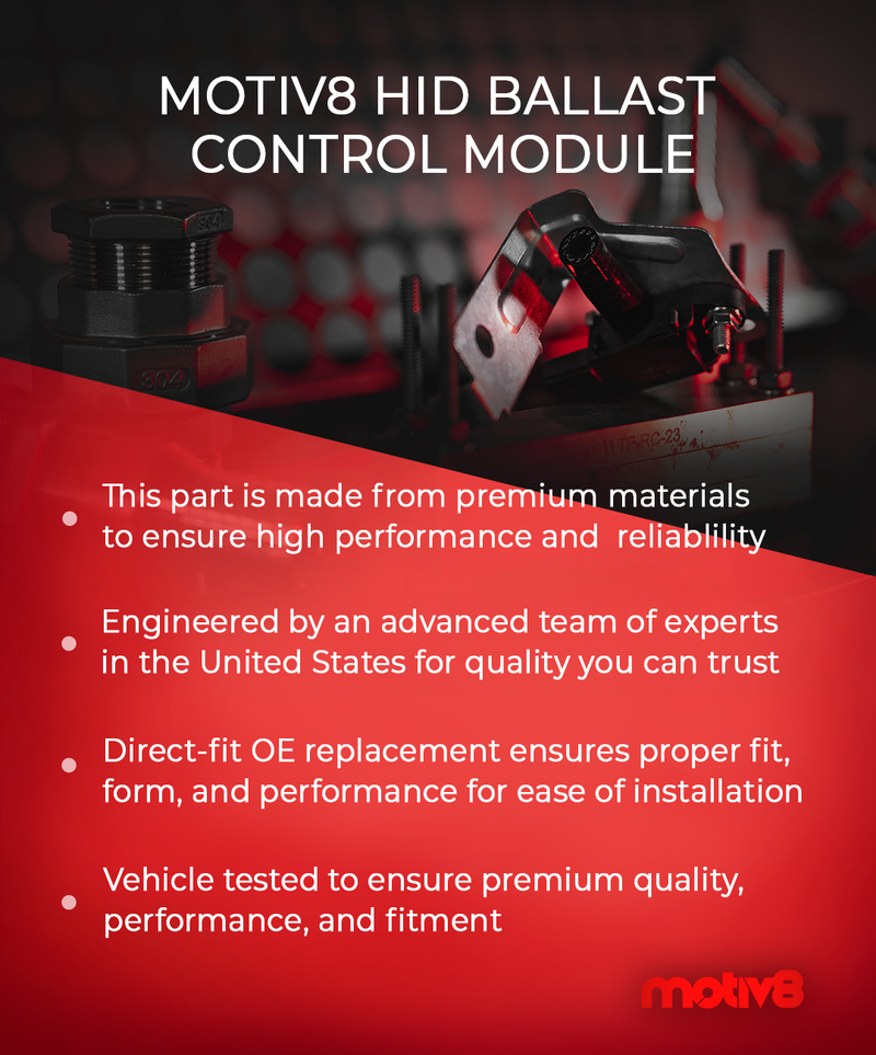 HID Ballast Control Module Compatible with Mercedes-Benz, BMW, Volkswagen, Saab, Cadillac, Chevrolet, Hyundai 0008211061 63126937223 5M0907391 12767670 6H6Z13C170A 92190-3L000 - Motiv8