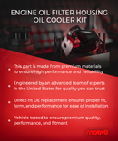 Oil Filter Cooler Adapter Housing Assembly Kit Includes Filter | 3.6L V6 Engine |  Compatible with Jeep Wrangler, Chrysler, RAM and Dodge 2014 2015 2016 2017 | Replaces: 68105583AF & OFH101 - Motiv8