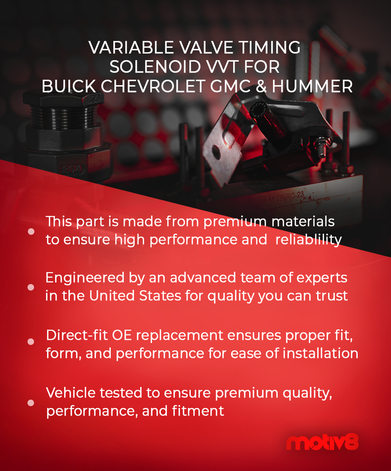 Variable Valve Timing Solenoid VVT | Buick Chevrolet GMC Hummer | Replaces: 12615873 - Motiv8