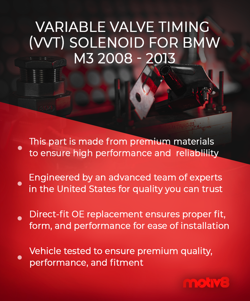 Variable Valve Timing Solenoid Intake for BMW M3 2008-2013 | Replaces: 11367843118 & VVS280 - Motiv8